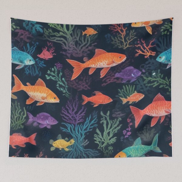 Item preview, Sea organisms and coral reef ecosystem print design  designed and sold by Anshu3813.