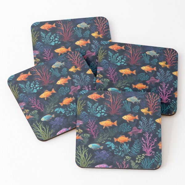 Item preview, Sea organisms and coral reef ecosystem print design designed and sold by Anshu3813.