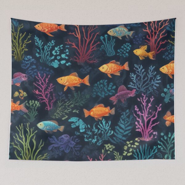 Item preview, Sea organisms and coral reef ecosystem print design designed and sold by Anshu3813.