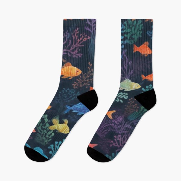 Item preview, Aqua fishes and coral reef ecosystem print design designed and sold by Anshu3813.