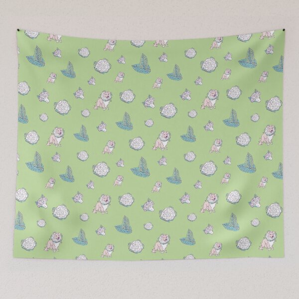 Item preview, Collieflower Meadow Collie Cauliflower Seamless Pattern designed and sold by SPIRIMAL.