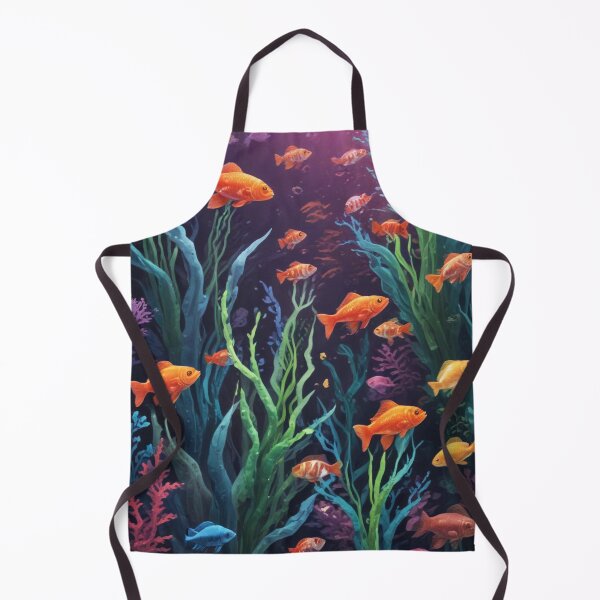 Item preview, Aqua fishes and coral reef ecosystem print design  designed and sold by Anshu3813.