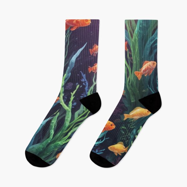 Item preview, Aqua fishes and coral reef ecosystem print design  designed and sold by Anshu3813.