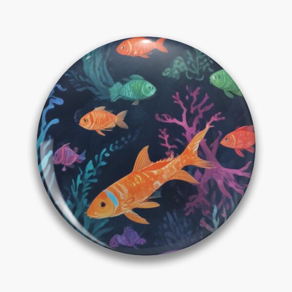 Item preview, Aqua fishes and coral reef ecosystem print design  designed and sold by Anshu3813.