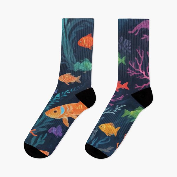 Item preview, Aqua fishes and coral reef ecosystem print design  designed and sold by Anshu3813.