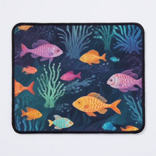 Item preview, Aqua fishes and coral reef ecosystem print design designed and sold by Anshu3813.