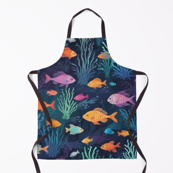 Item preview, Aqua fishes and coral reef ecosystem print design designed and sold by Anshu3813.