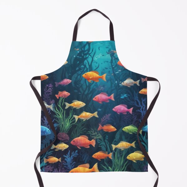 Item preview, Aqua fishes and coral reef ecosystem print design  designed and sold by Anshu3813.