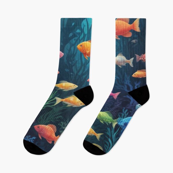 Item preview, Aqua fishes and coral reef ecosystem print design  designed and sold by Anshu3813.