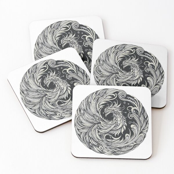 Item preview, Phoenix mythology bird Black & white Circle - Sticker & T-Shirt  designed and sold by Eiadlight.