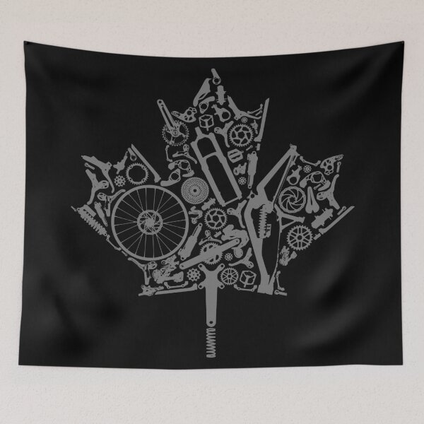 Item preview, CANADA - grey, mountain biking flag t-shirt, designed and sold by MTeeB NZ.