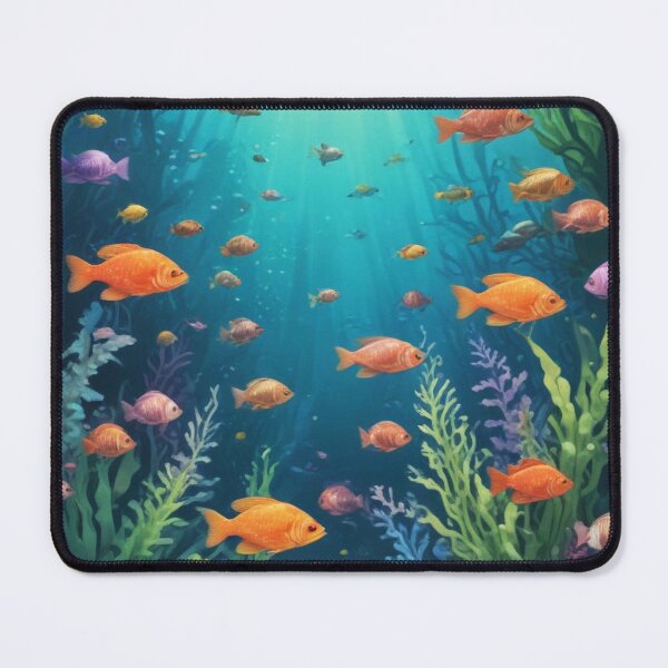 Item preview, Aqua fishes and coral reef ecosystem print design designed and sold by Anshu3813.