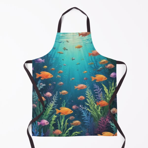 Item preview, Aqua fishes and coral reef ecosystem print design  designed and sold by Anshu3813.
