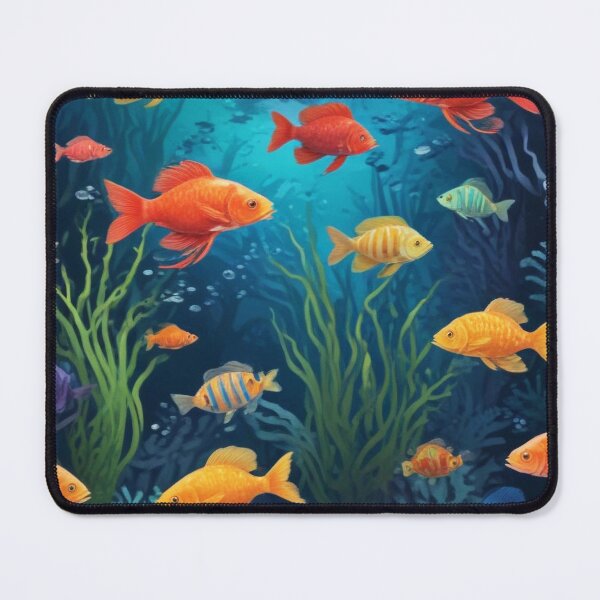 Item preview, Aqua fishes and coral reef ecosystem print design designed and sold by Anshu3813.