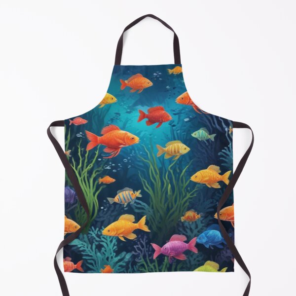 Item preview, Aqua fishes and coral reef ecosystem print design designed and sold by Anshu3813.