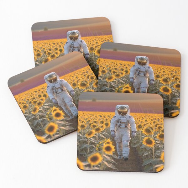 Item preview, Sunflower Stroll: An Astronaut's Serene Expedition designed and sold by RK - Shop.