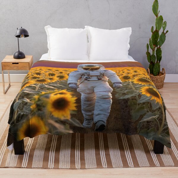 Item preview, Sunflower Stroll: An Astronaut's Serene Expedition designed and sold by RK - Shop.
