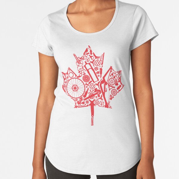 Vista previa del artículo con la obra «CANADÁ - camiseta roja con la bandera de ciclismo de montaña,», diseñado y vendido por MTeeB NZ.