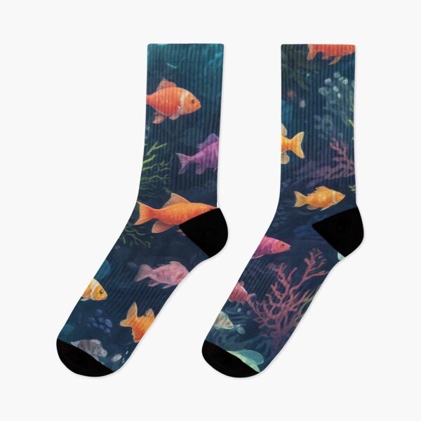 Item preview, Aqua fishes and coral reef ecosystem print design  designed and sold by Anshu3813.