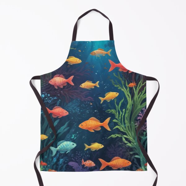 Item preview, Aqua fishes and coral reef ecosystem print design  designed and sold by Anshu3813.