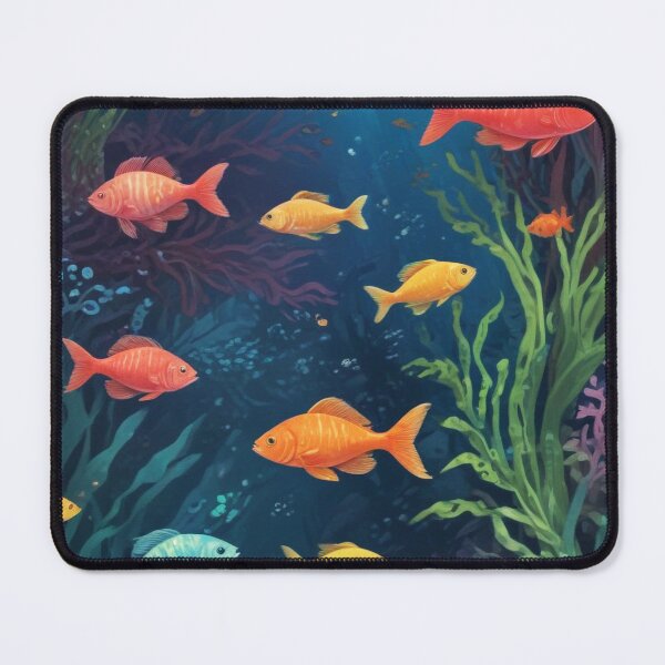 Item preview, Aqua fishes and coral reef ecosystem print design designed and sold by Anshu3813.