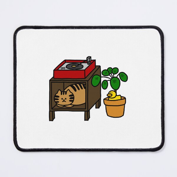 Item preview, a Cat in the shelf and a Duck on the plant pot designed and sold by superbaechoo.