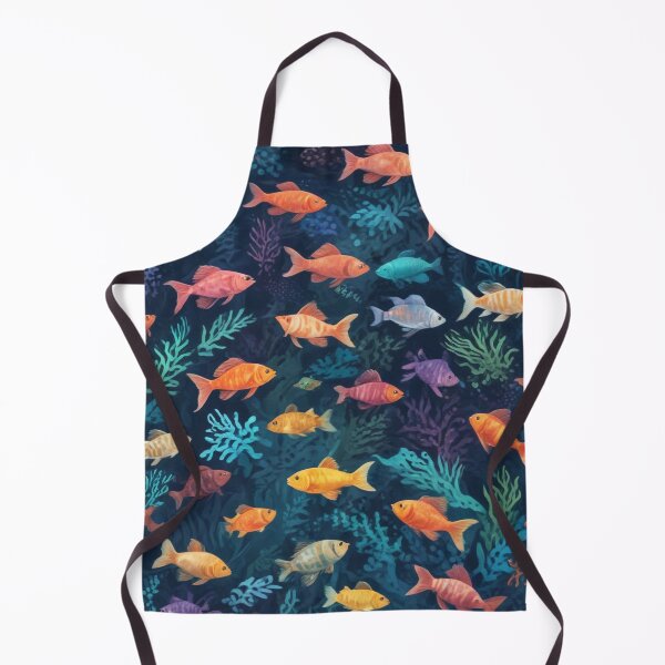 Item preview, Aqua fishes and coral reef ecosystem print design  designed and sold by Anshu3813.