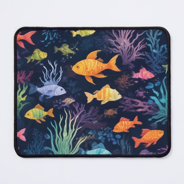 Item preview, Aqua fishes and coral reef ecosystem print design designed and sold by Anshu3813.