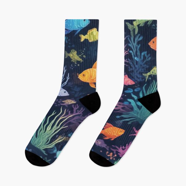 Item preview, Aqua fishes and coral reef ecosystem print design  designed and sold by Anshu3813.
