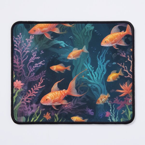 Item preview, Aqua fishes and coral reef ecosystem print design designed and sold by Anshu3813.