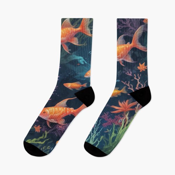 Item preview, Aqua fishes and coral reef ecosystem print design  designed and sold by Anshu3813.