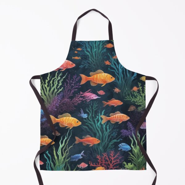 Item preview, Aqua fishes and coral reef ecosystem print design designed and sold by Anshu3813.