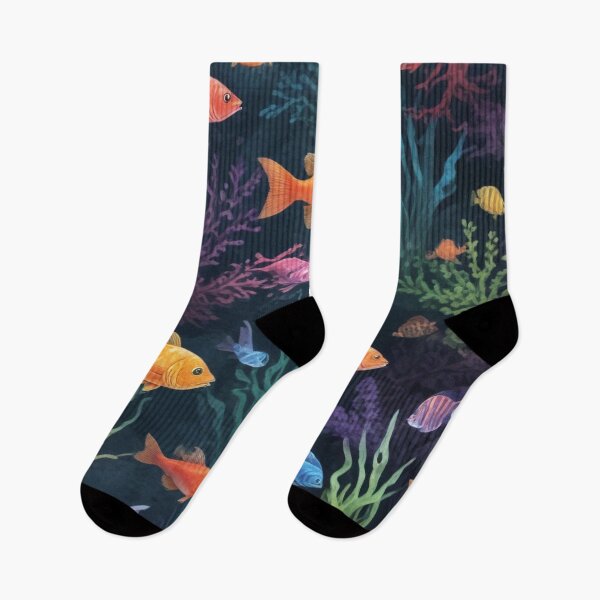 Item preview, Aqua fishes and coral reef ecosystem print design designed and sold by Anshu3813.