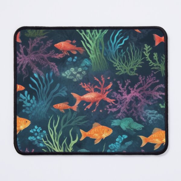 Item preview, Aqua fishes and coral reef ecosystem print design designed and sold by Anshu3813.