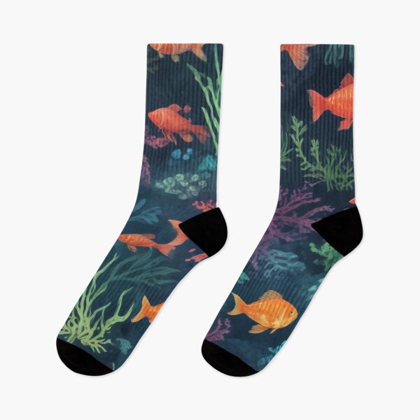 Item preview, Aqua fishes and coral reef ecosystem print design  designed and sold by Anshu3813.