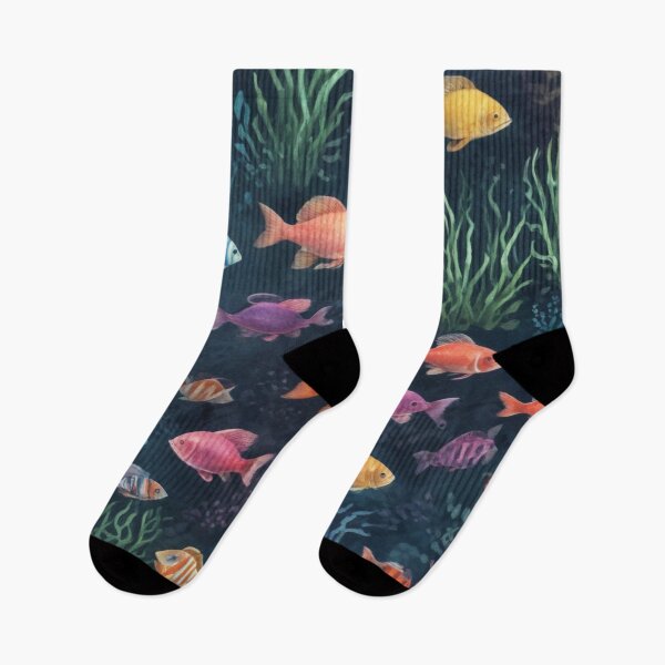 Item preview, Aqua fishes and coral reef ecosystem print design  designed and sold by Anshu3813.