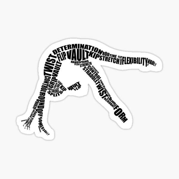 Girl's Gymnastics Word Art for Female Gymnasts Sticker