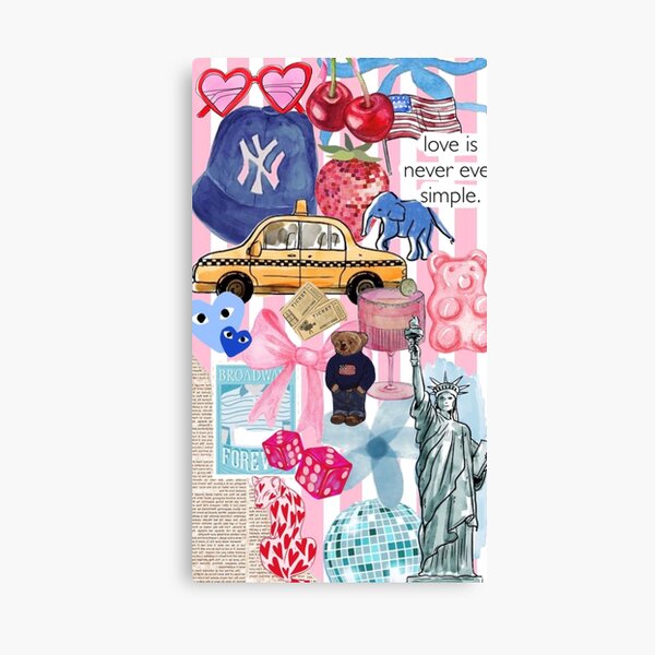 Item preview, Preppy Pink & Blue Collage designed and sold by byestel.