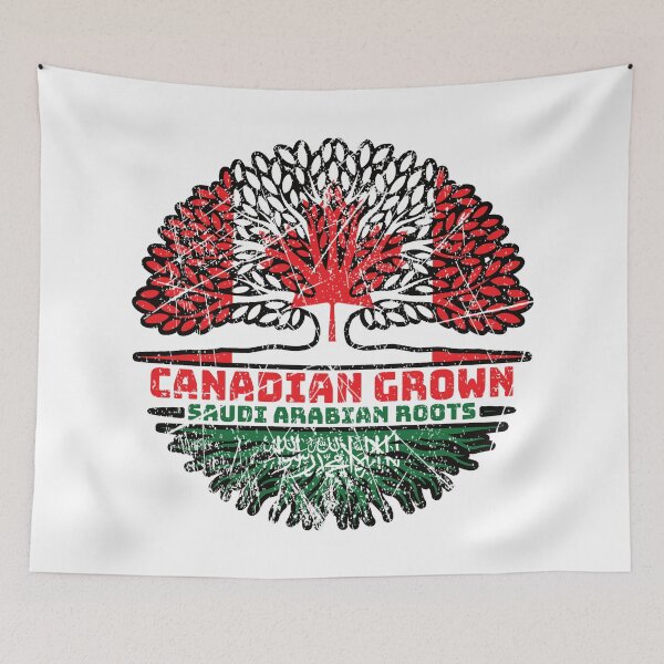 Item preview, Saudi Arabia Saudi Arabian Canadian Canada Tree Roots Flag designed and sold by FlagX.