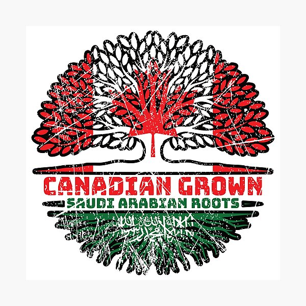 Item preview, Saudi Arabia Saudi Arabian Canadian Canada Tree Roots Flag designed and sold by FlagX.