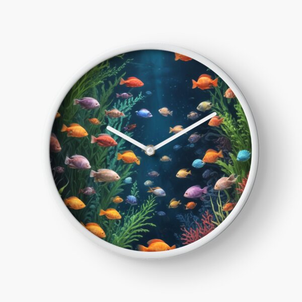 Item preview, Aqua fishes and coral reef ecosystem print design  designed and sold by Anshu3813.