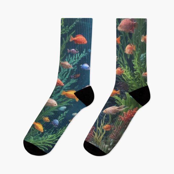 Item preview, Aqua fishes and coral reef ecosystem print design  designed and sold by Anshu3813.