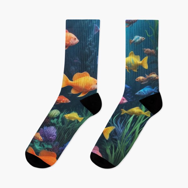 Item preview, Aqua fishes and coral reef ecosystem print design  designed and sold by Anshu3813.