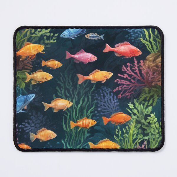 Item preview, Aqua fishes and coral reef ecosystem print design designed and sold by Anshu3813.