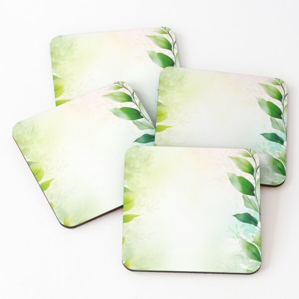 Item preview, Blurry Photo of Green Leaves on a White Background designed and sold by frequent-art.