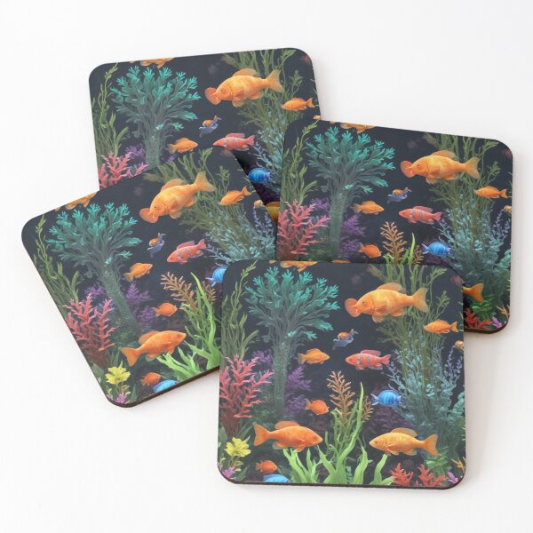 Item preview, Aqua fishes and coral reef ecosystem print design designed and sold by Anshu3813.