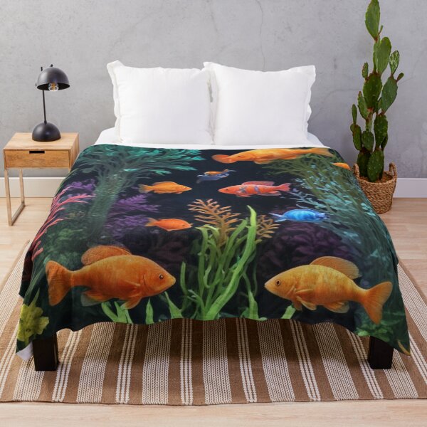 Item preview, Aqua fishes and coral reef ecosystem print design designed and sold by Anshu3813.