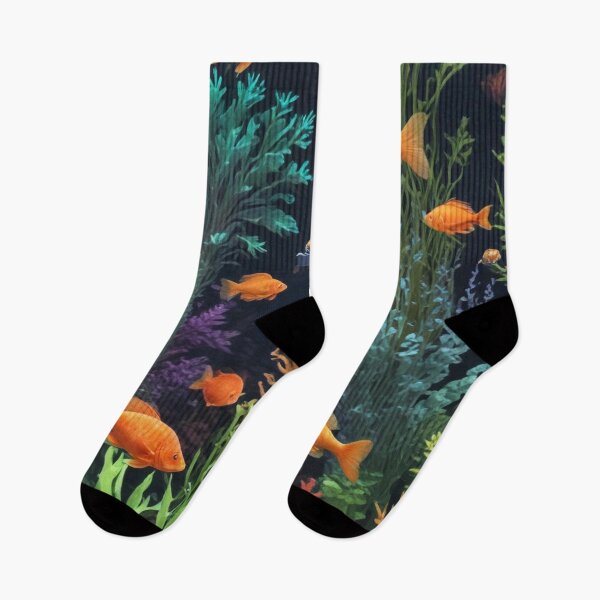 Item preview, Aqua fishes and coral reef ecosystem print design designed and sold by Anshu3813.