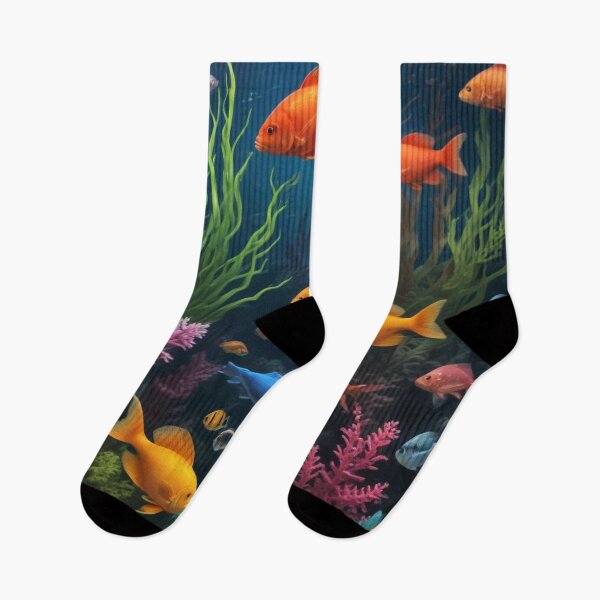 Item preview, Aqua fishes and coral reef ecosystem print design designed and sold by Anshu3813.
