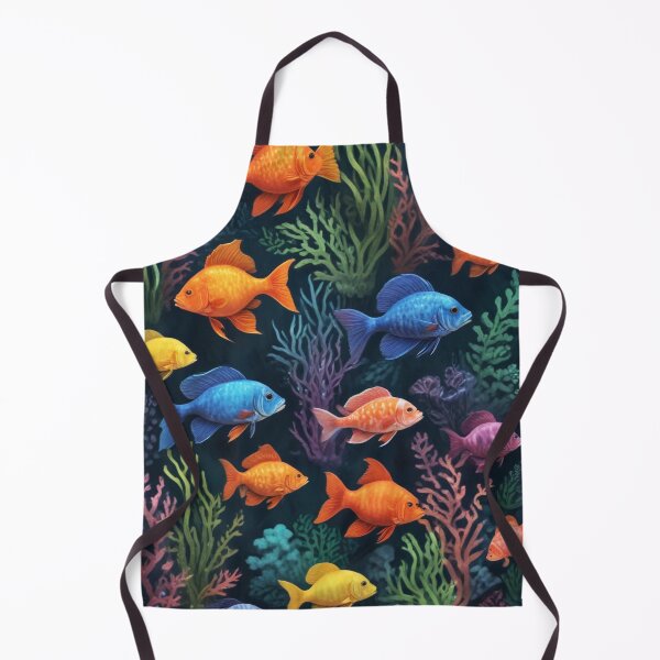 Item preview, Aqua fishes and coral reef ecosystem print design designed and sold by Anshu3813.